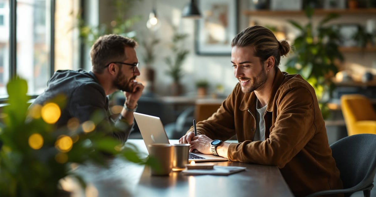 Étudiant en alternance comptabilité travaillant sur des documents financiers dans un bureau moderne