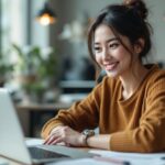 Auditeur financier analysant des documents comptables et des états financiers sur un bureau professionnel