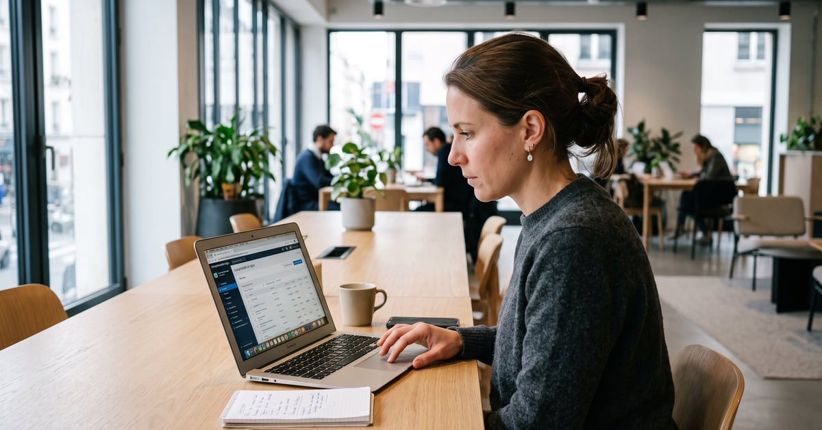 Comptabilité en ligne sur ordinateur portable, gestion financière d'entreprise en temps réel