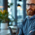 Expert comptable à Paris analysant des documents financiers dans un bureau moderne parisien
