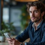 Stagiaire en alternance audit financier analysant des documents comptables dans un bureau moderne