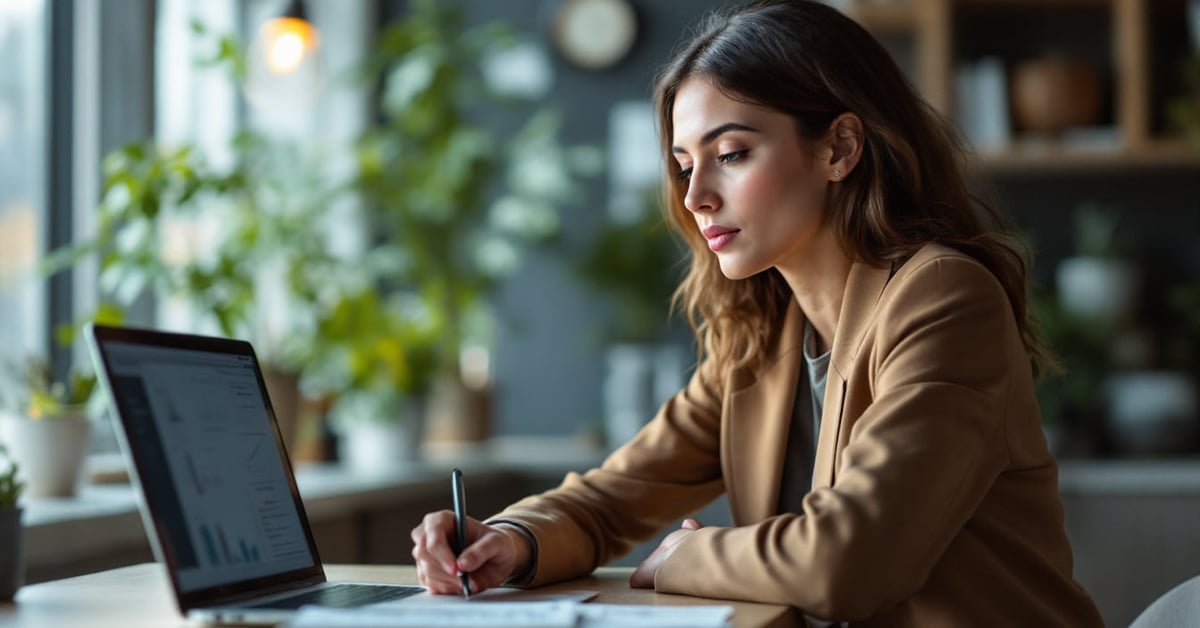 Audit financier définition : expert-comptable analysant des documents financiers sur un bureau moderne