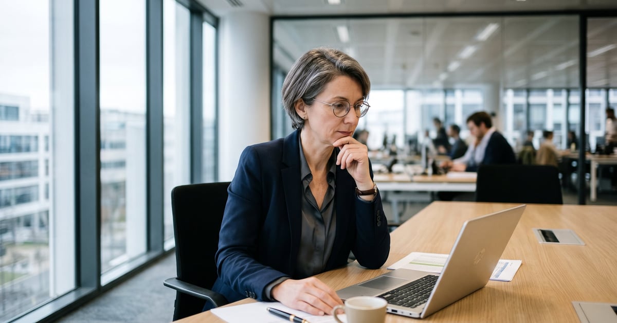 Directrice administrative et financière en réunion dans un bureau moderne