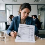 Exemple compte de résultat avec chiffres clés sur un bureau professionnel moderne