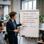 Franchise définition : concept illustré par un accord commercial entre franchiseur et franchisé en France