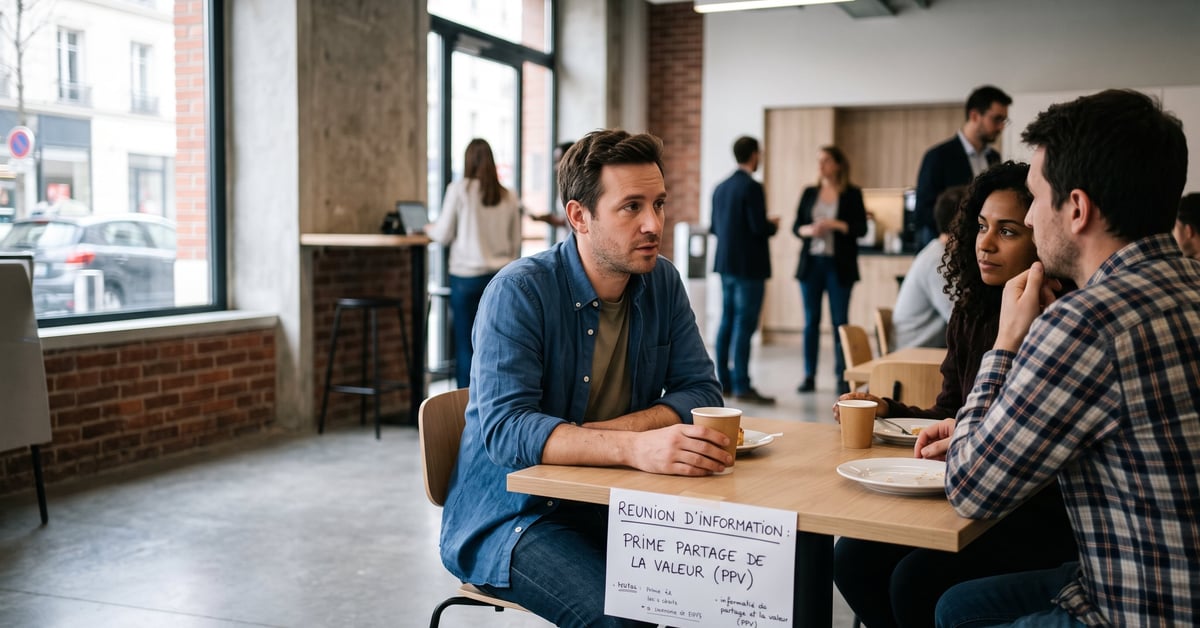 Prime partage de la valeur : employés et employeur discutant d'une répartition équitable des bénéfices