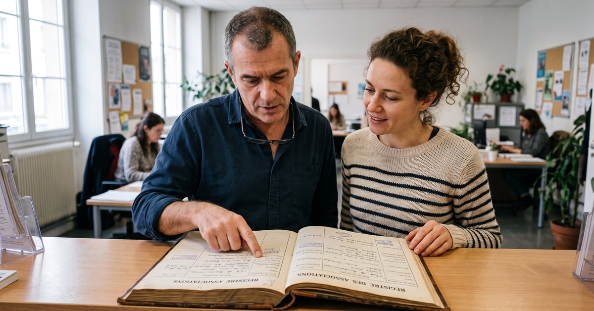 Registre des associations RNA - dossiers administratifs d'une association française