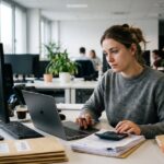 Assistant comptable au bureau analysant des documents financiers — salaire assistant comptable