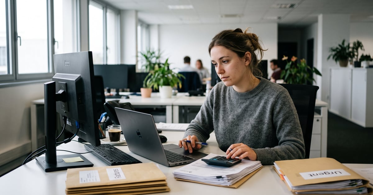 Assistant comptable au bureau analysant des documents financiers — salaire assistant comptable